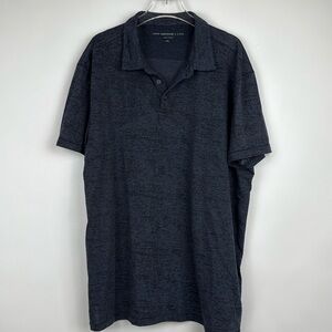 John Varvatos Star USA Burnout Polo Shirt Mens Adult XXL Navy Blue